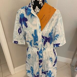 Sheridan French Blue Patterned Shirt Dress